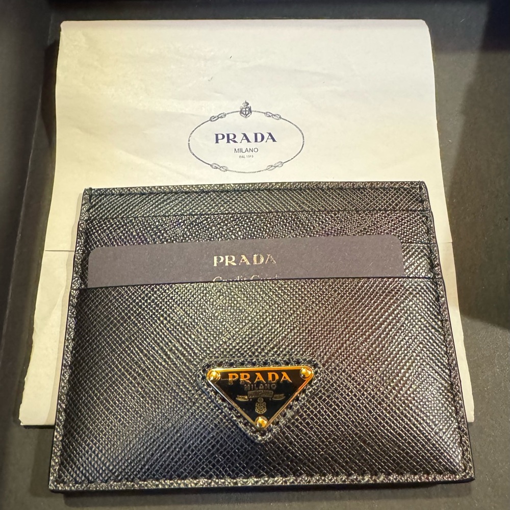 Prada Black Saffiano Leather Card Holder